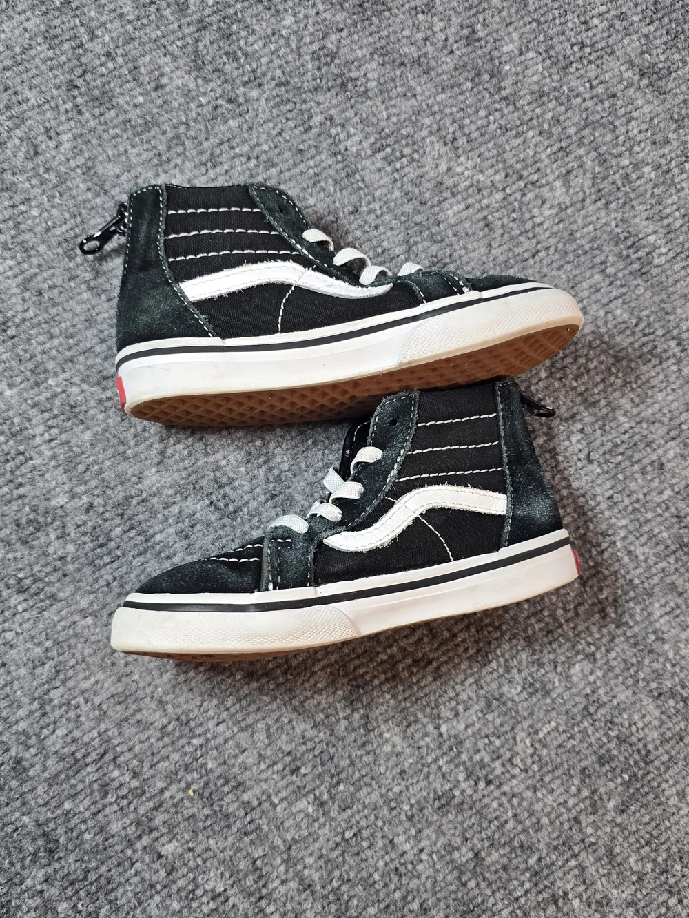 Vans Sk8-Hi Black White Toddler Sneakers Size 8 Zip High Top Shoes